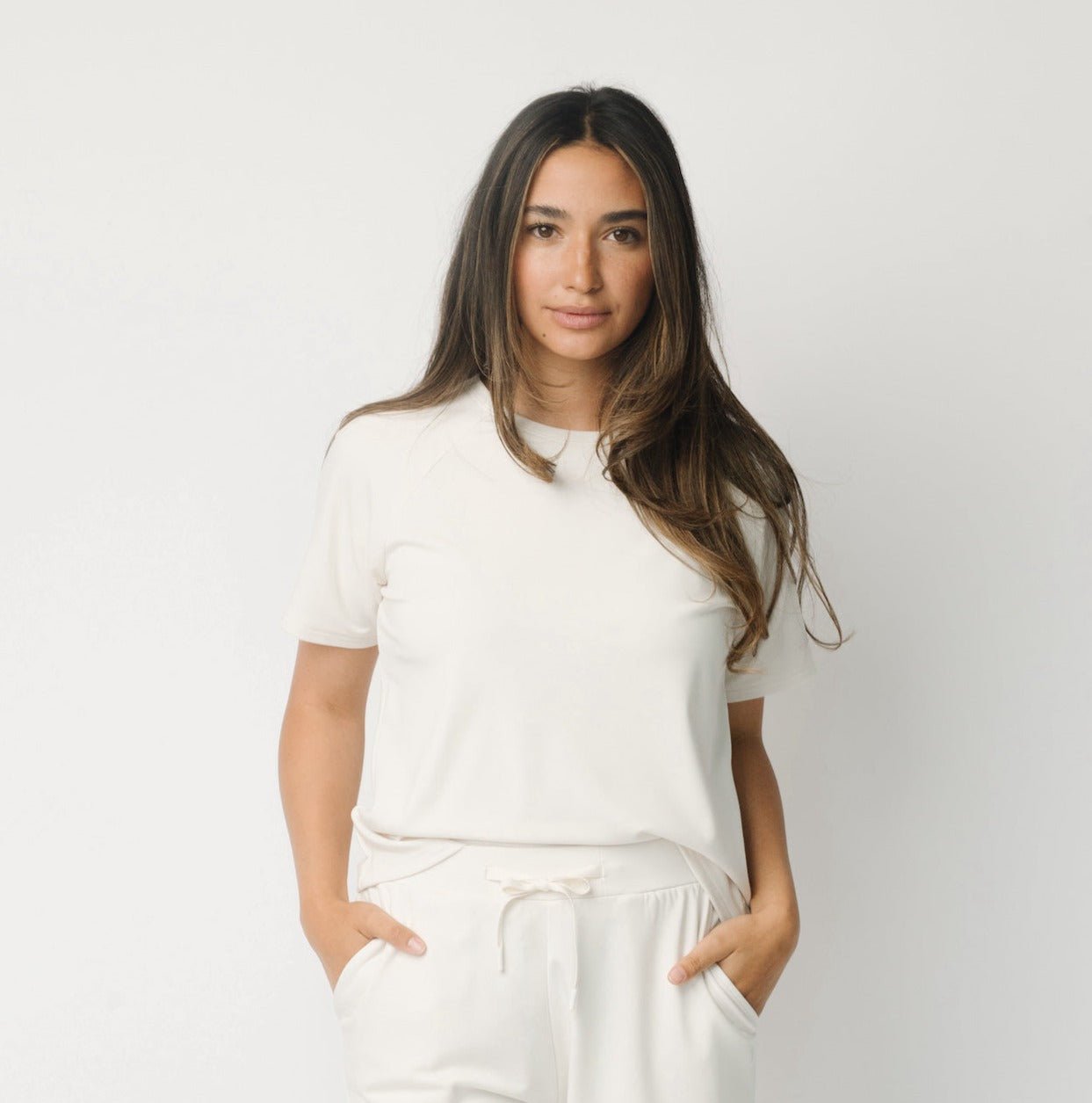 Ivory Women’s Ultra-Soft Bamboo Raglan Short Sleeve Tee