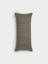Cozy Earth striped throw pillow with plain white background |Color:Smoke|Size:14" x 30"