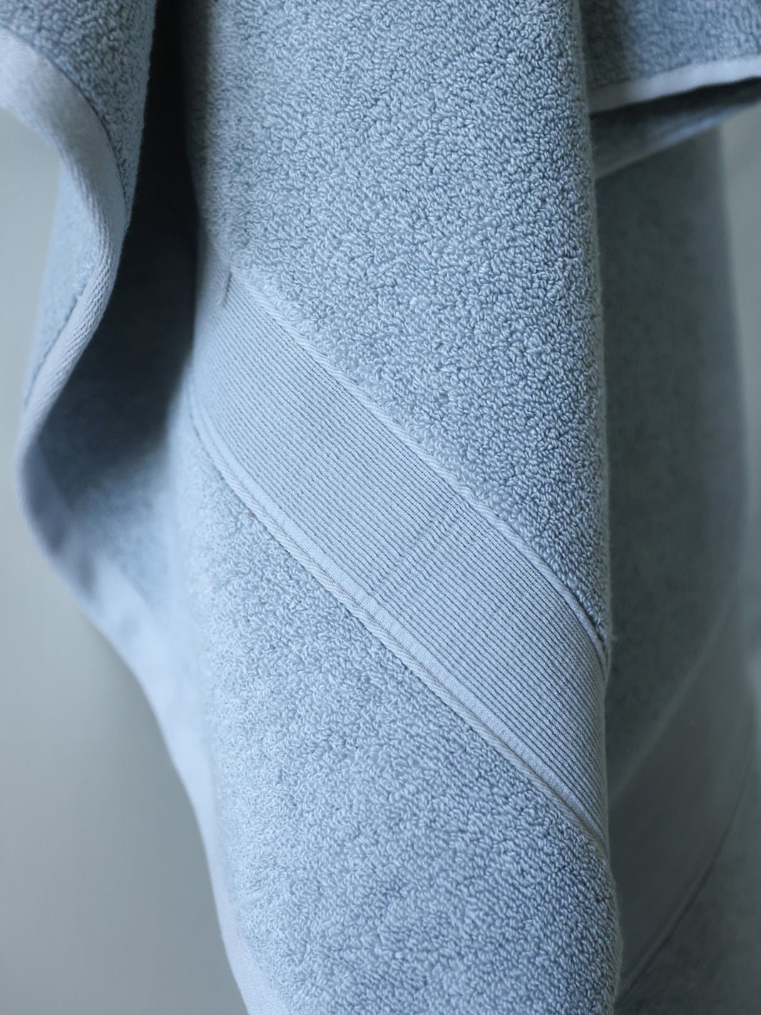 Close up of harbor mist luxe towel 