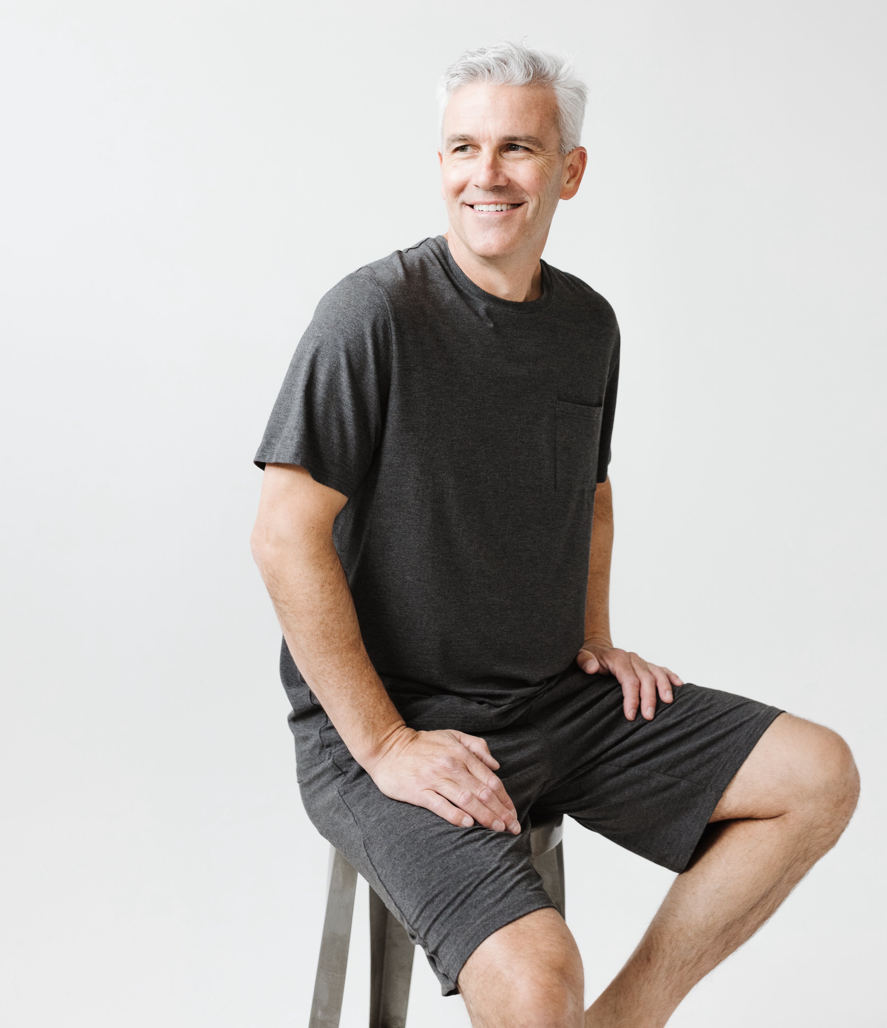 Charcoal Men's Bamboo Stretch-Knit Pajama Short [Lincoln]