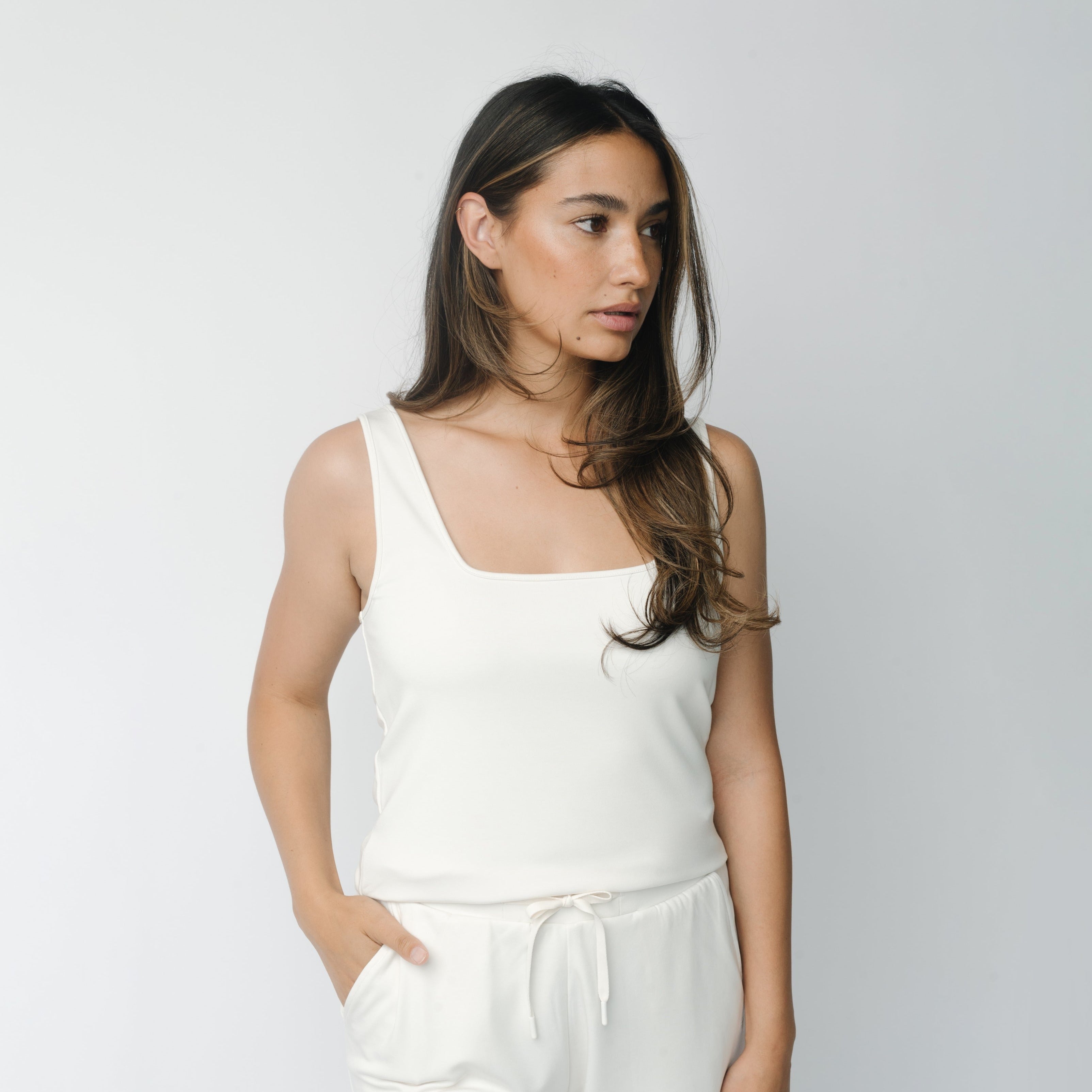 Ivory Women’s Ultra-Soft Bamboo Square Neck Tank